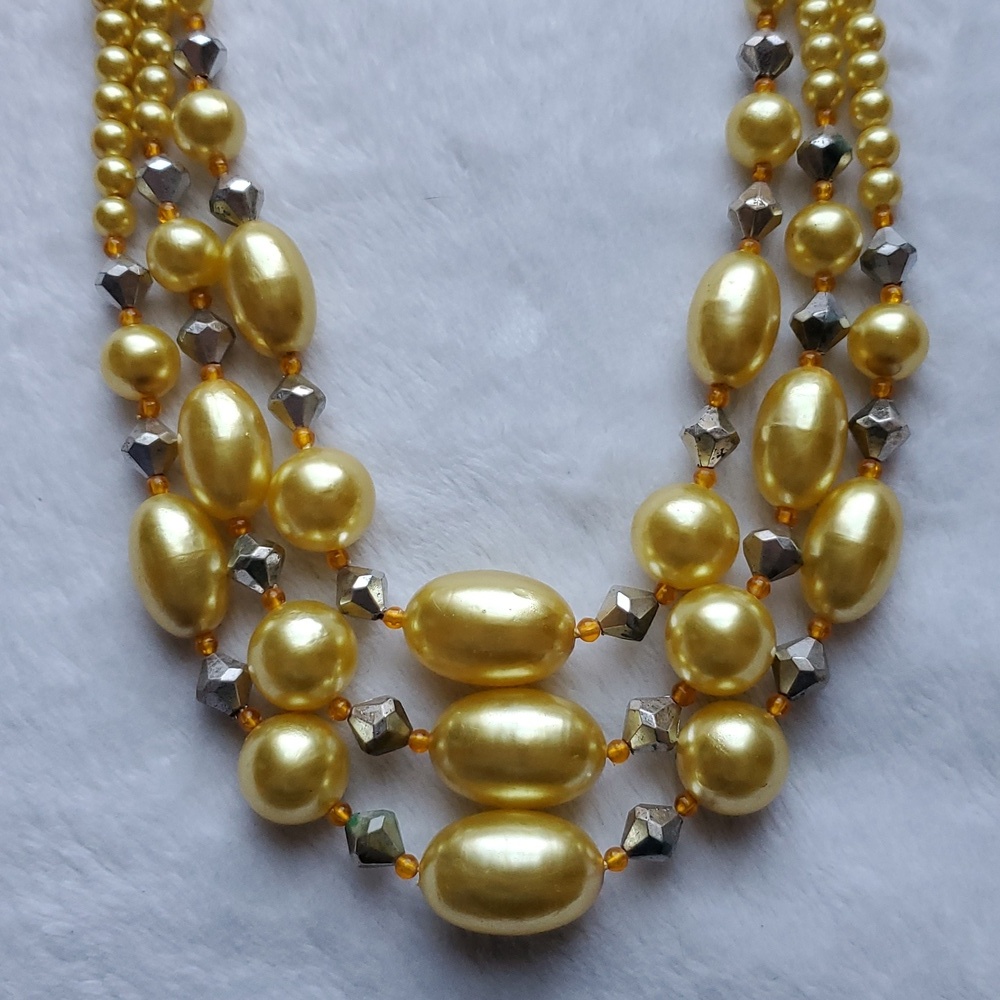 Vintage MCM Multi-Strand Chunky Statement Beaded Necklace - Picture 3 of 12